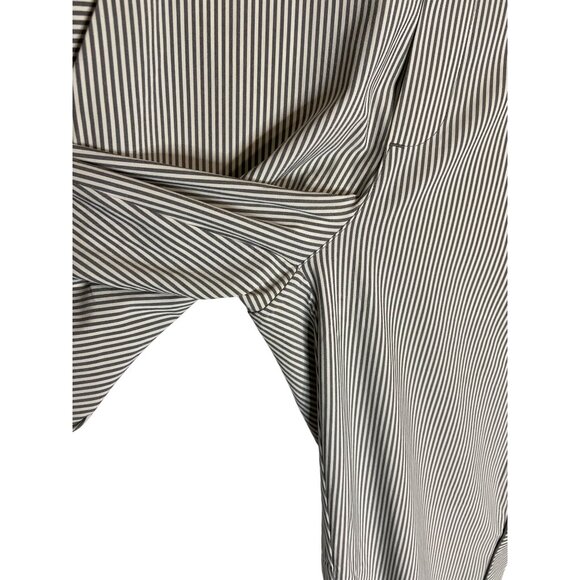 Athleta Brooklyn Ankle Pants Side Stripe Zipper Pocket Gray & White-sz 4P - Picture 7 of 10